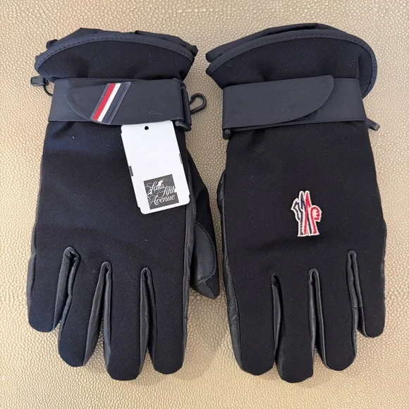 Moncler Grenoble Black Men's Guanti Gloves for Snow Ski Snowboard - Picture 1 of 7